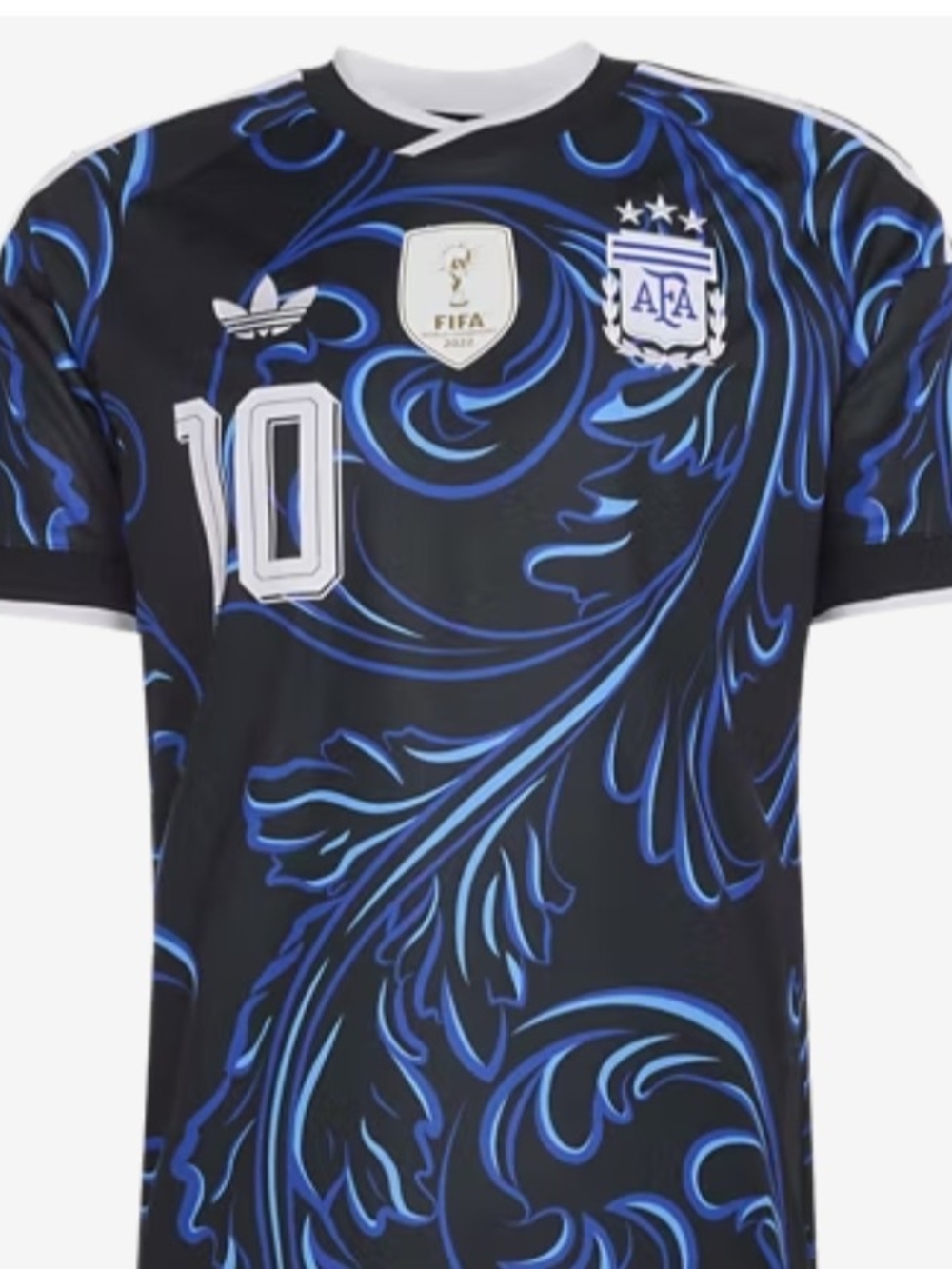 Adidas Argentina #10 Black & Blue Swirl Soccer Jersey